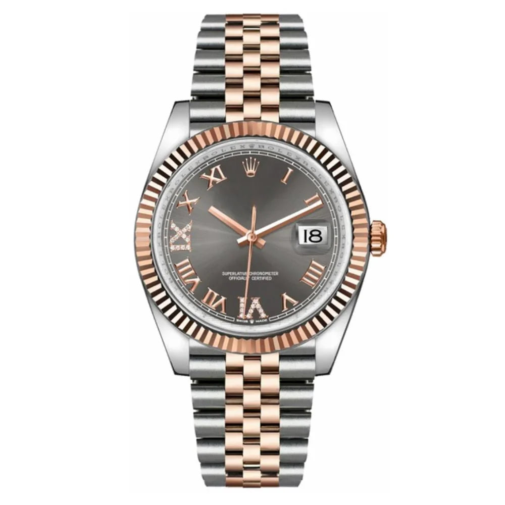 Rolex Datejust Dark Rhodium Dial Fluted Bezel 36mm 126231
