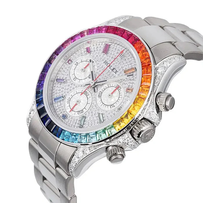 Rolex Daytona 18ct Diamond Set Custom Rainbow 116509